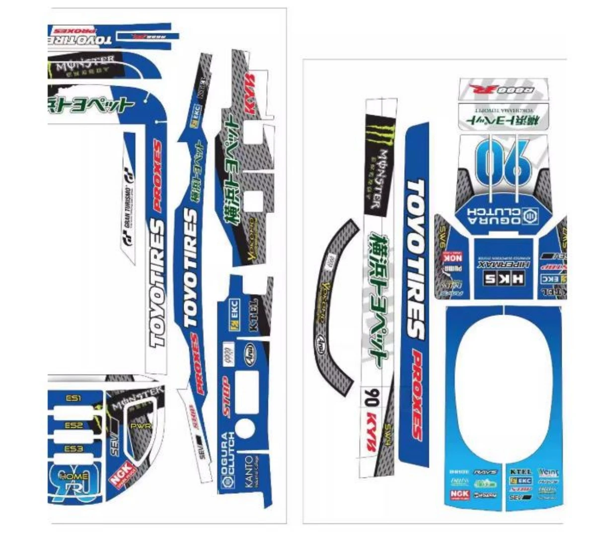 Futaba 10PXR remote control sticker, Toyo Tire, Pre cut
