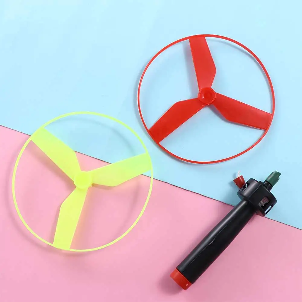 Pull String Pull String Flying Disc Flying Spin Top Outdoor Toys Propeller Helicopter Outdoor Toys Hand-push Plastic