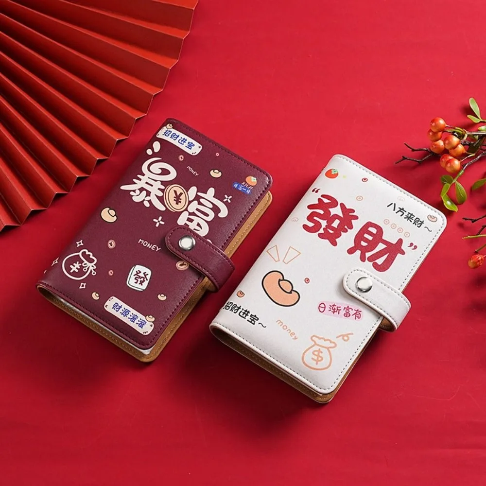 PUレザー製貯金バインダー、詰め替え可能な収納財布、現金予算バインダープランナーオーガナイザー、携帯用
