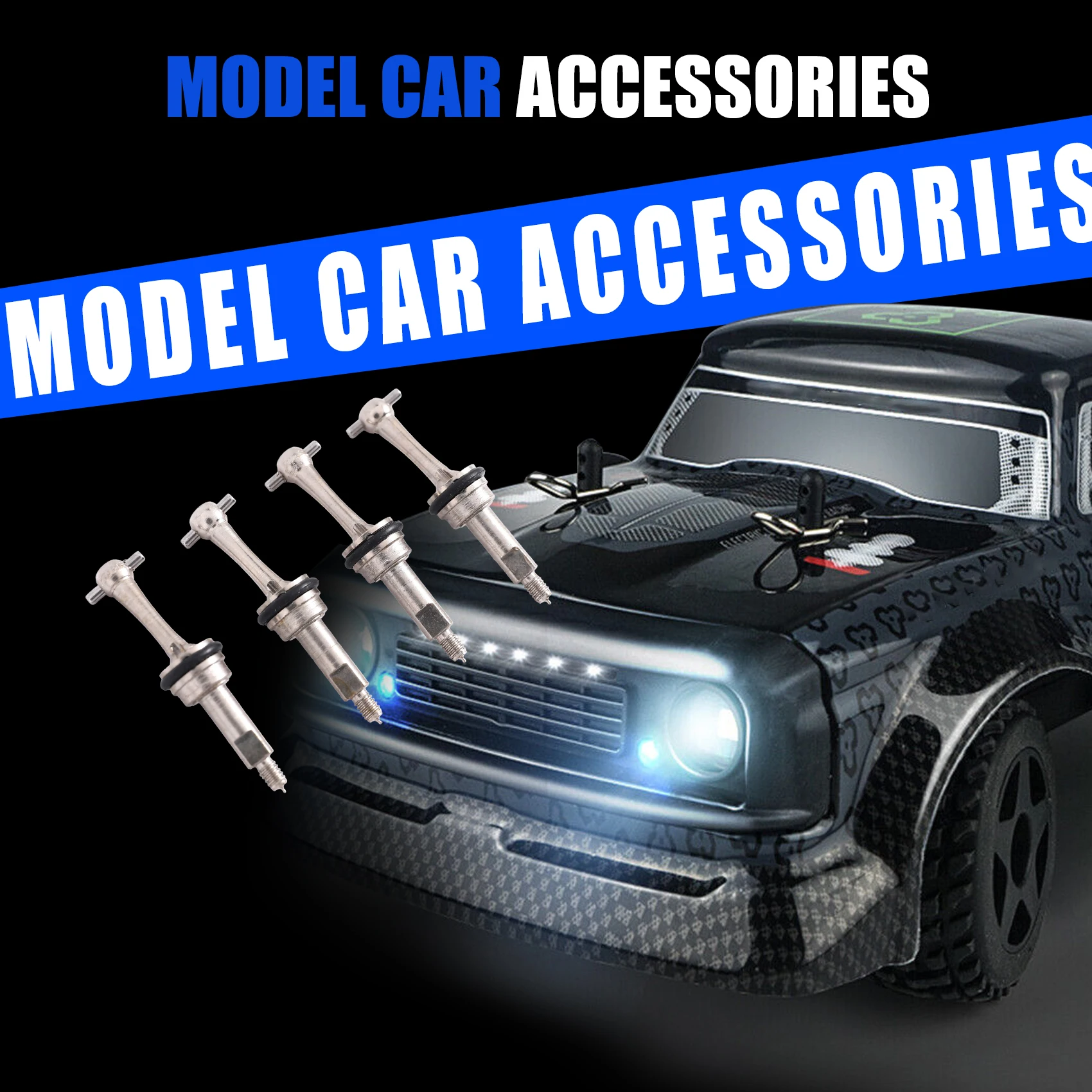 BFYL-4Pcs Металлический удлиненный приводной вал CVD Универсальный шарнир для Wltoys 284131   K969 K989 K999 P929 1/28 Детали для обновления радиоуправляемого автомобиля