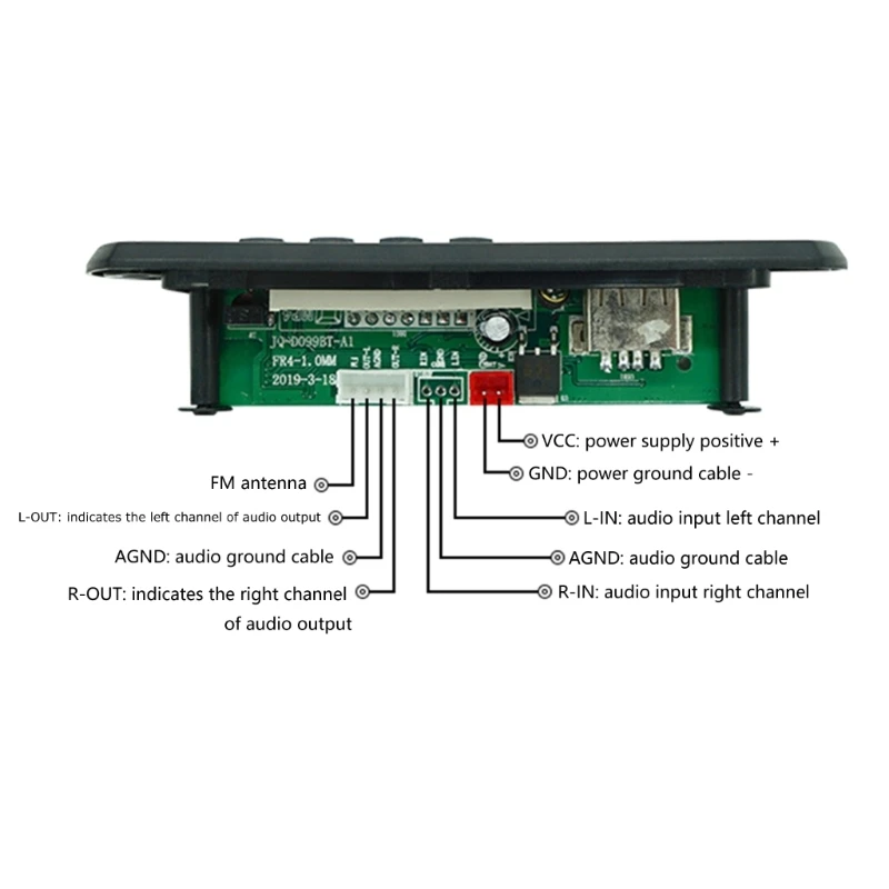 Decoding Module with Remote Control Bluetooth-compatible 5.0 Car MP3 Player USB Recording Module MP3 Decoders Board