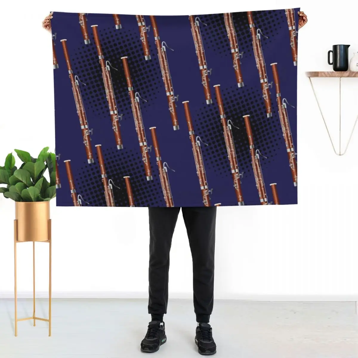 

Bassoon on black / purple Throw Blanket Stylish Warm Blanket for Living Room Bedroom