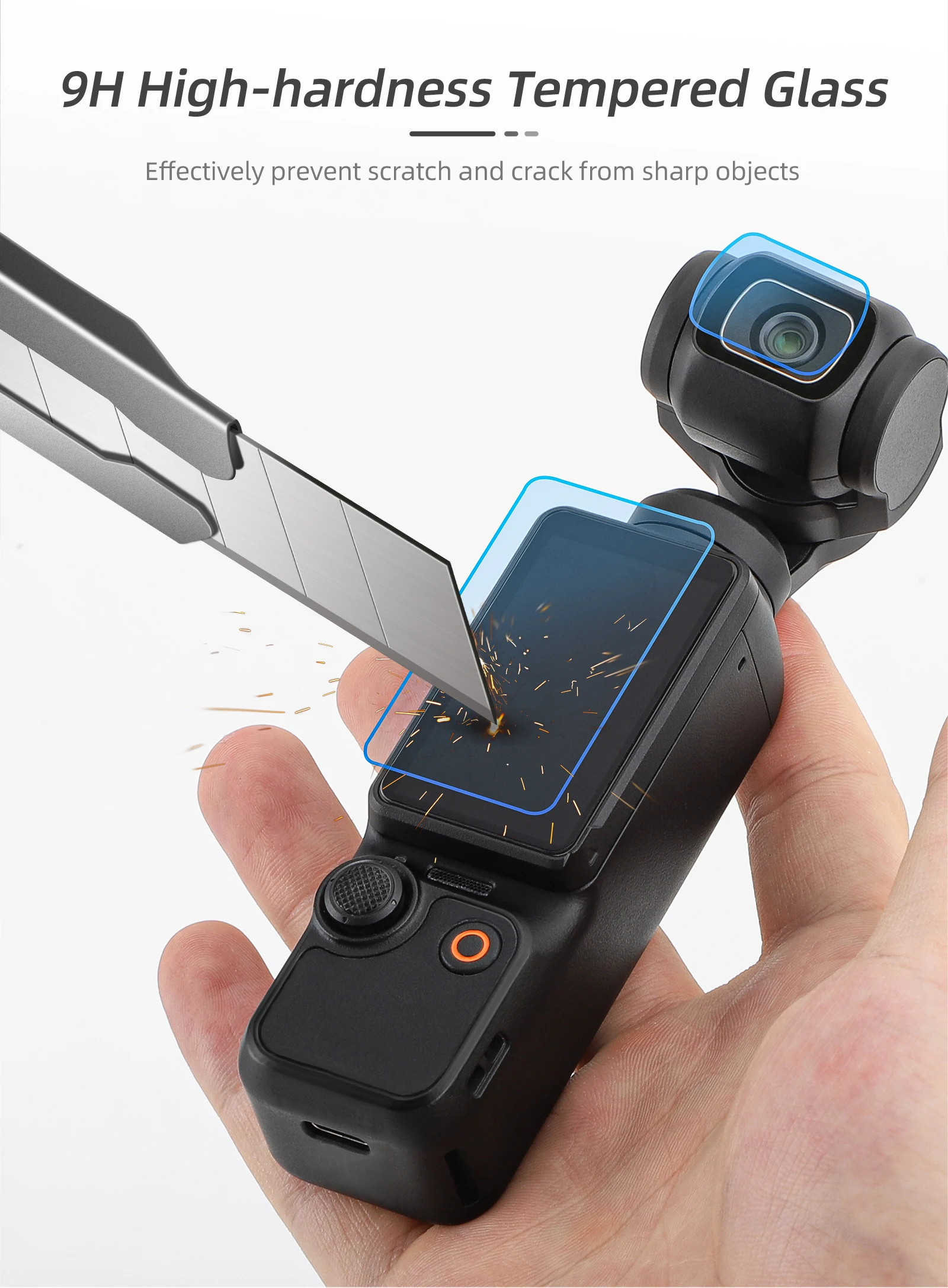 Schutzfolie für DJI Osmo Pocket 3, Glas-Displayschutzfolie, Härte, kratzfeste Bildschirmfolie, Osmo Pocket 3, Zubehör