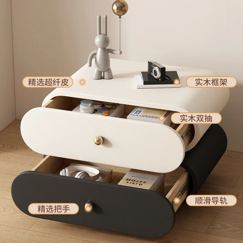 Italian light luxury Internet celebrity all solid wood, bedside table, high end bedside storage cabinet