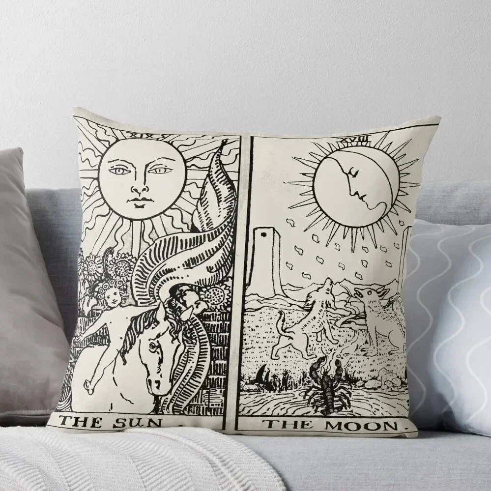 

The Sun and Moon Tarot Cards Throw Pillow Christmas Covers For Cushions christmas pillow case pillow