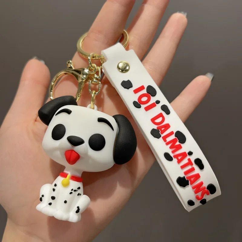 Disney Keychains 101 Dalmatians Cartoon Cute Dog Figure Keyring Kawaii Ornament Birthday Christmas Gifts for Kids Friends Toys