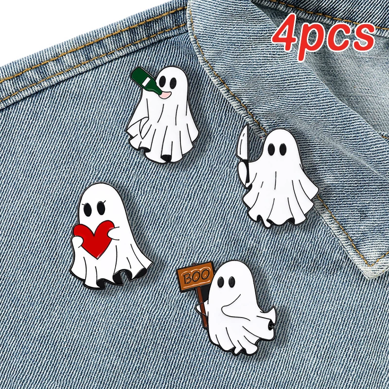 

Cartoon Hallowmas Enamel Pins Anime Kawaii Ghost Metal Brooch Cosplay Props Backpack Pin Accessories Jewelry for Kids Friends
