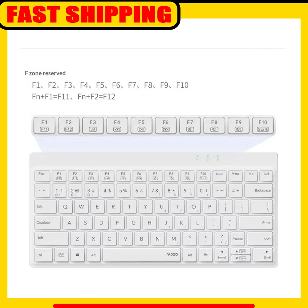 Rapoo 8000GT Wireless Keyboard Original Phase 3220 Engine 2400DPI 30IPS 10G Office Keyboard Light Tone For Pc Accessories Gifts