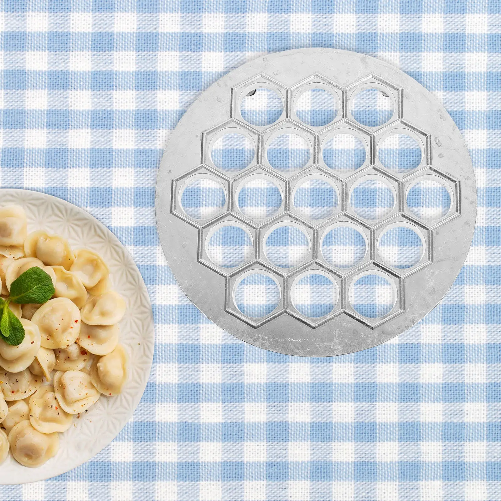 Dumpling Making Tool Aluminum Alloy Manual Press Mold Multi-Hole for Ravioli Wontons Tortellini Steamed Bun Dumpling Filling