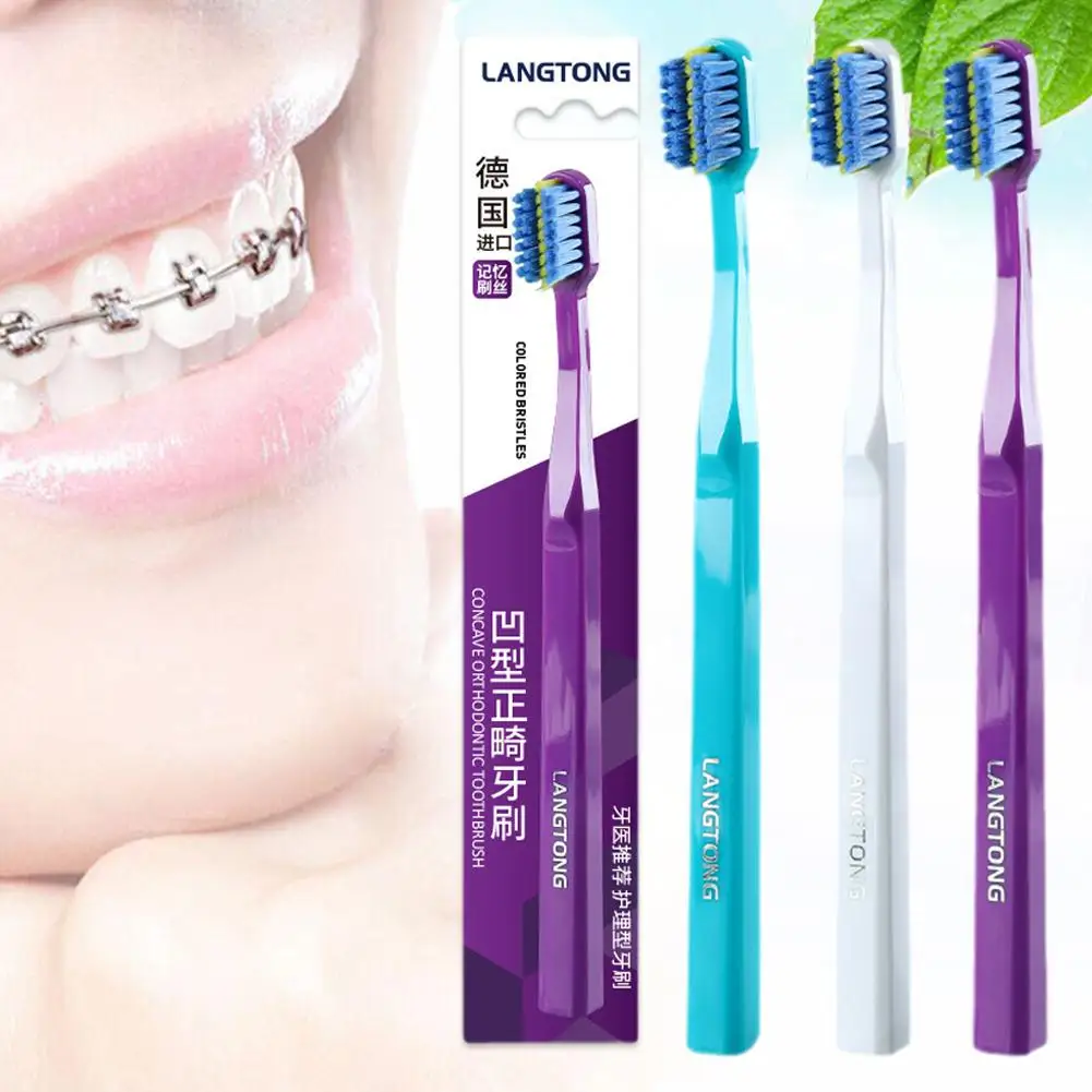 Cepillos de dientes de ortodoncia para adultos, cepillos de dientes suaves, 3 colores, herramienta profesional para el cuidado de la higiene bucal