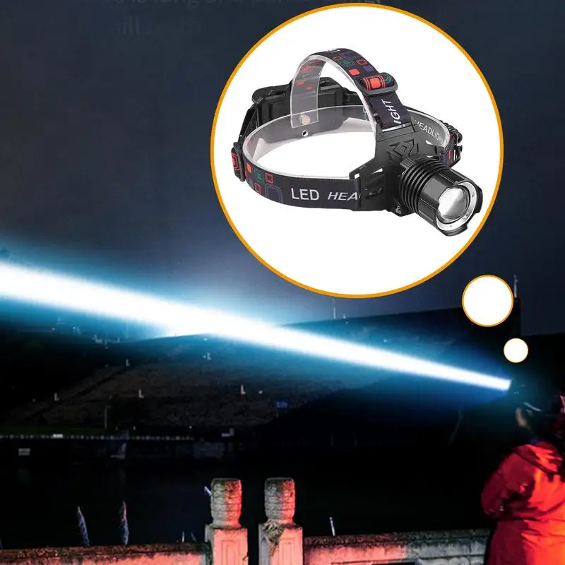 Headlights For Forehead 30W Camping Headlamp USB Rechargeable Outdoor Headlamp Adjustable Hard Hat Light With 3 Modes Waterproof