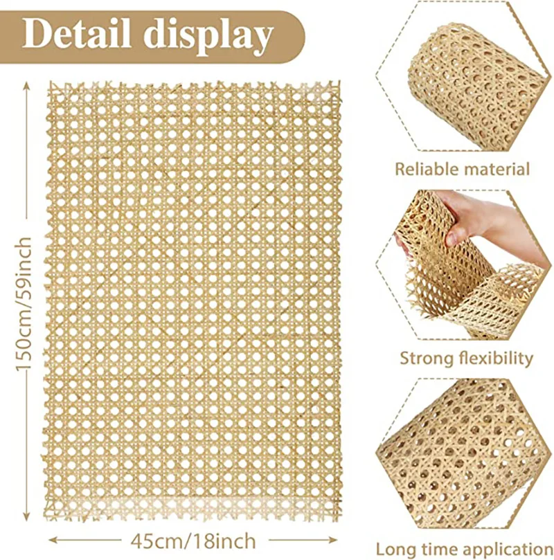 50-5M Long Natural Rattan Roll Free Shipping Genuine Indonesian Rattan Rattan Webbing Roll Chair Table Furniture Repair Material