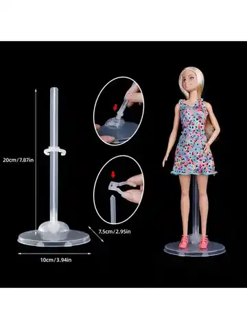 1Pcs Barbie Doll Collection Display Stand, Doll Fixing Bracket, Comes with a Clear Plastic Waist Bracket, Doll Standing Display Stand, Suitable for Home Room Office Decoration
