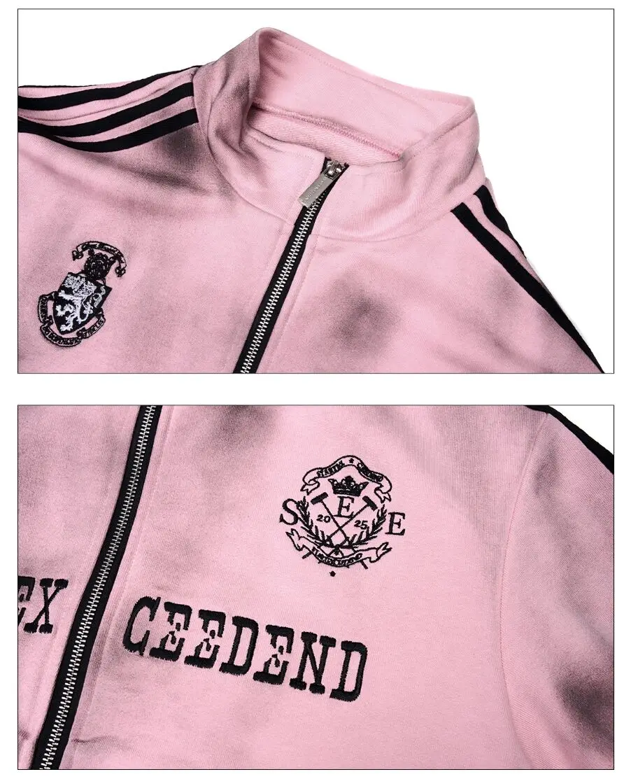 LUZHEN 2025 новая модная повседневная куртка в полоску с принтом на молнии и воротником-стойкой, мужская модная красивая спортивная одежда высокого качества JY5010