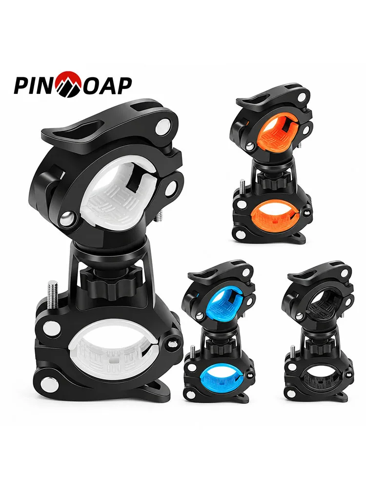 AliExpress pinmoap PINMOAP 1PC Bicycle Torch Holder Bike Flashlight Handlebar Mount Clip Bracket Non Slip For Night Riding Cycling Accessories