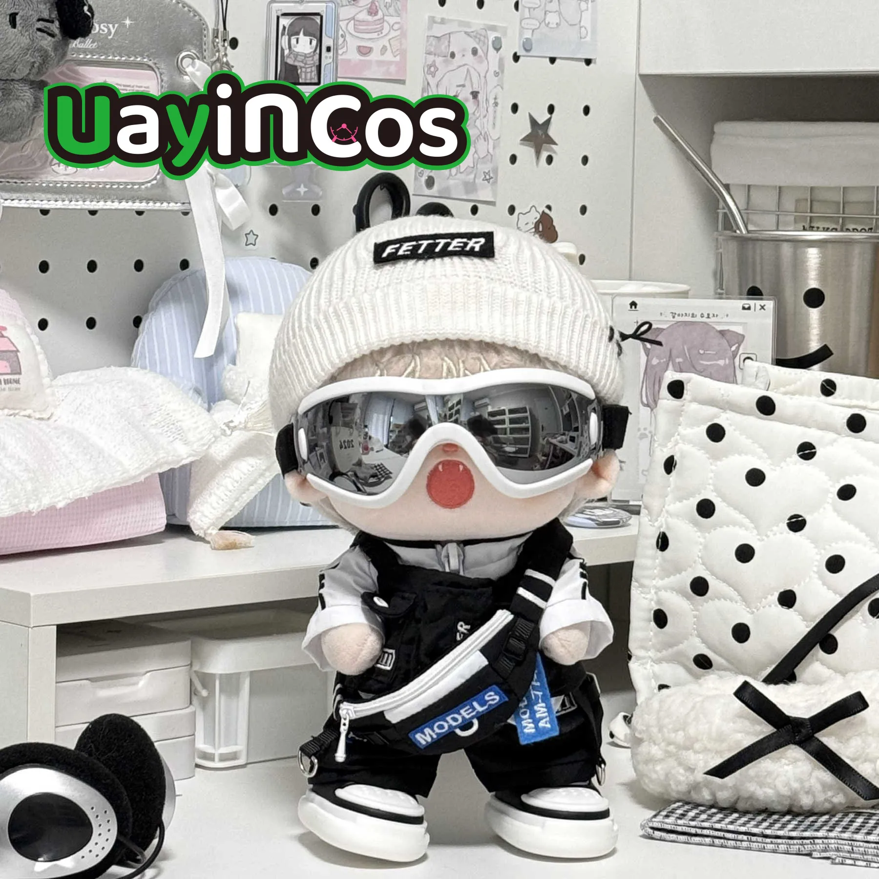 20cm Doll Clothes Extreme Speed Signal Vest Pants Bag Hat Goggles Ski Suit  Plushies Plush Doll Accessories Anime Toy Kids Gifts