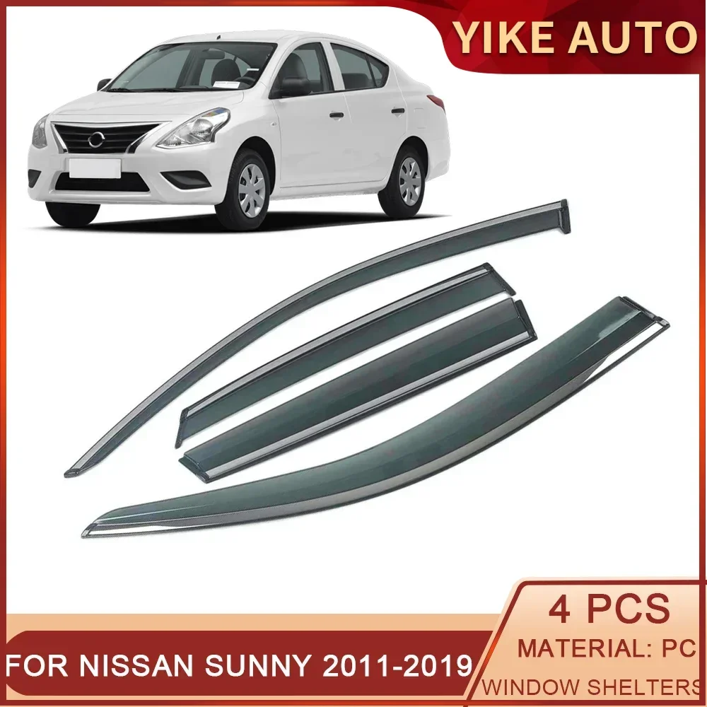 

For NISSAN Sunny Latio Almera N17 N18 2011-2023 Car Window Sun Rain Shade Visors Shield Shelter Cover Trim Sticker