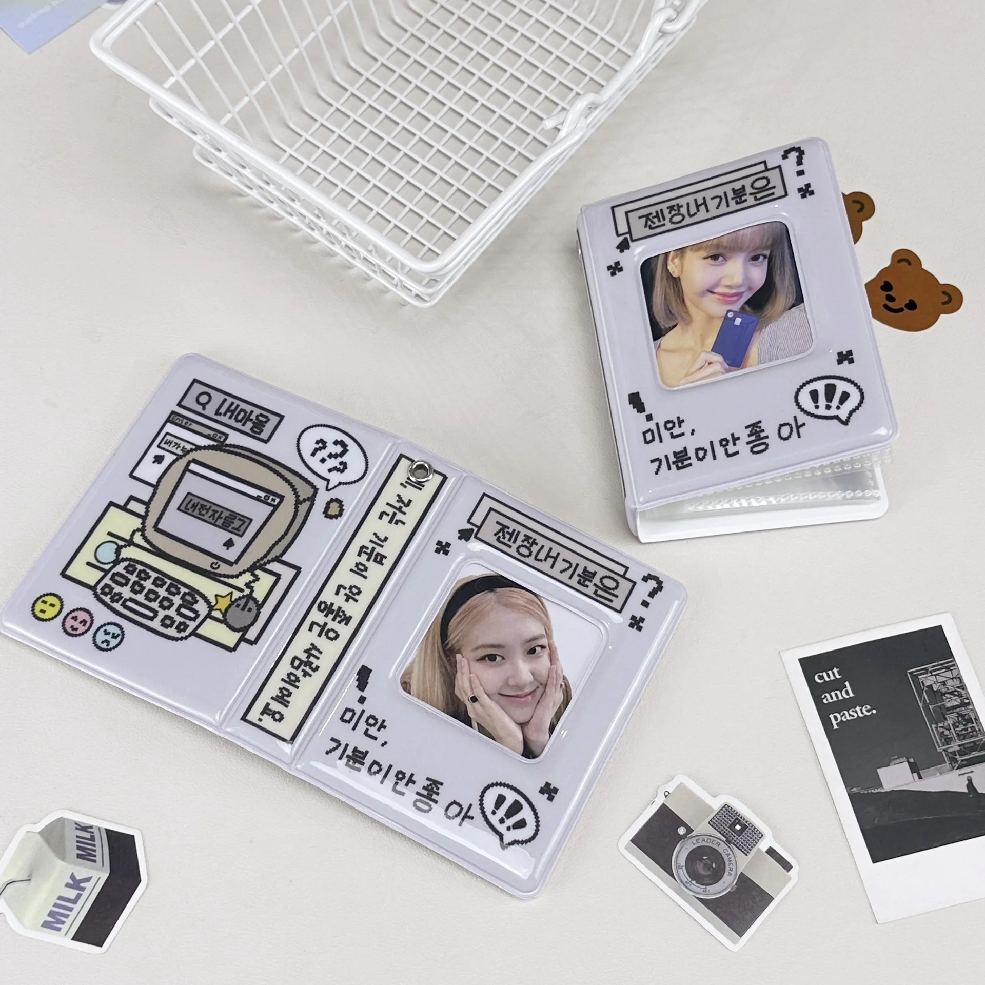 

Mini Instagram 3-inch One Palace Grid Loose Leaf Cute Photo Lide Pack Star Small Business Card Storage Booklet