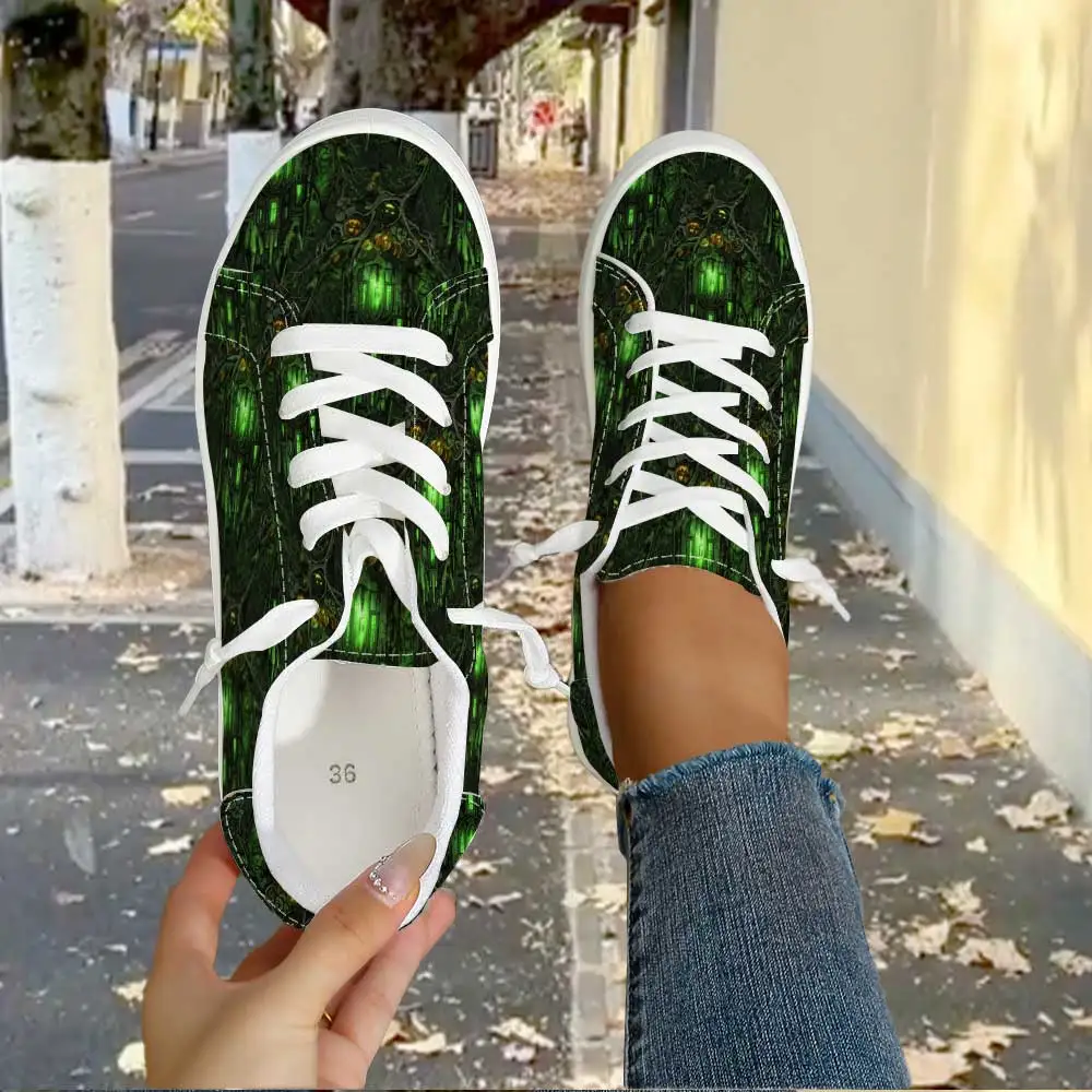 Luxury Peacock Feather Women Casual Sneakers, Low‑Top Canvas Shoes, Lace‑Up Design for Festival Party and Daily Wear
