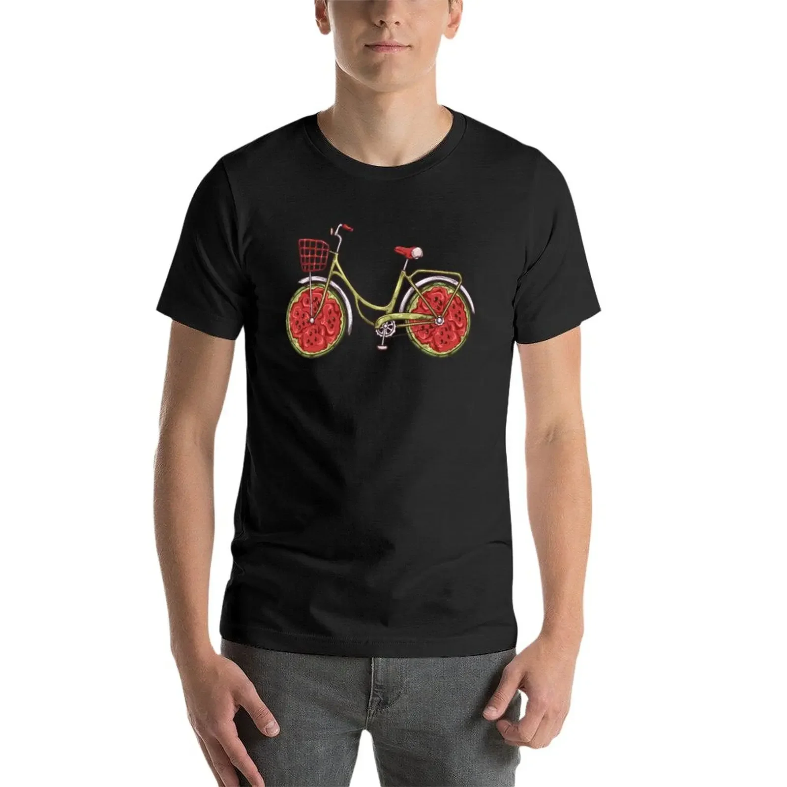 New Fruit Bike Melon Vintage Bicycle Watermelon Cycling T-Shirt graphics blanks Men's t-shirts