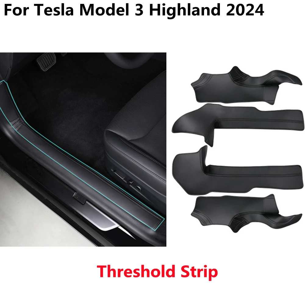 

For Tesla Model3 Highland 2024 Front Rear Door Sill Pad Door Welcome Pedal Threshold Strip