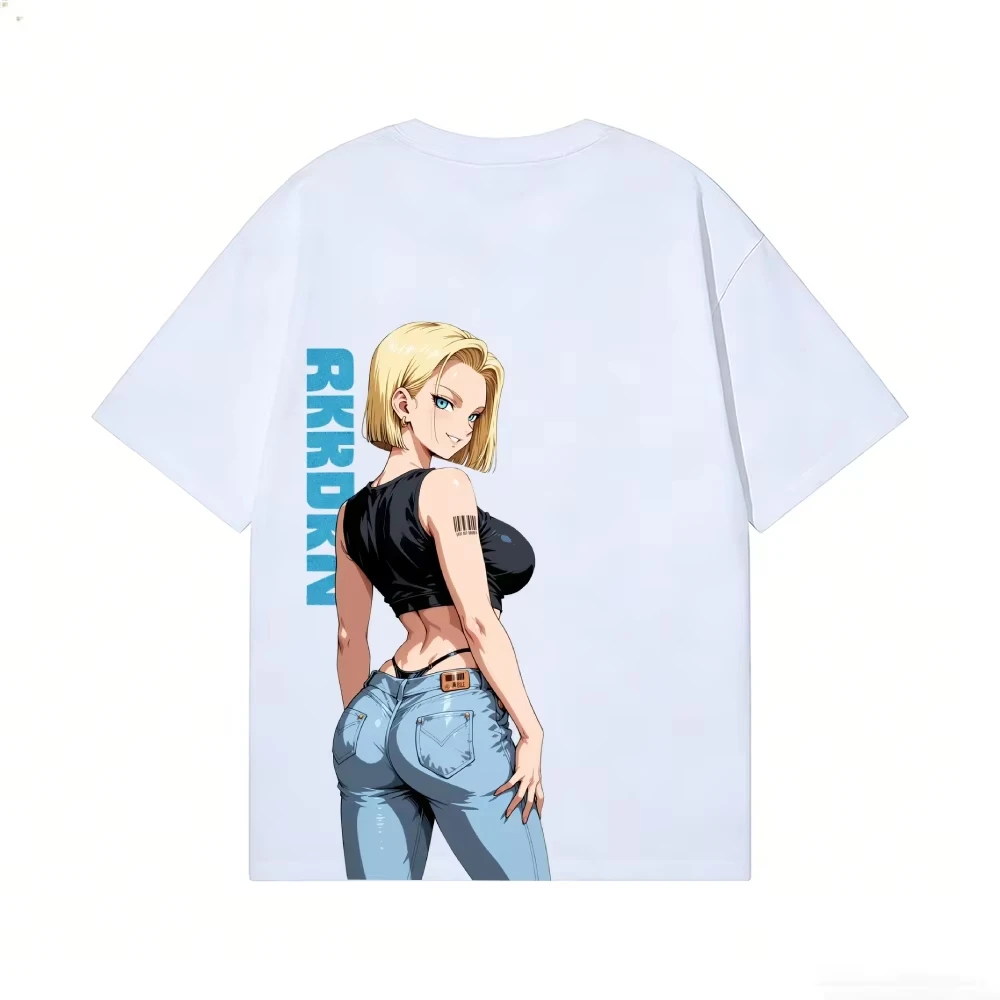 Anime Dragon Ball Android 18 Printed T-shirt Men's and Women's T-shirt Men's Top Sports T-shirt Men's T-shirt Summer Tee 2026