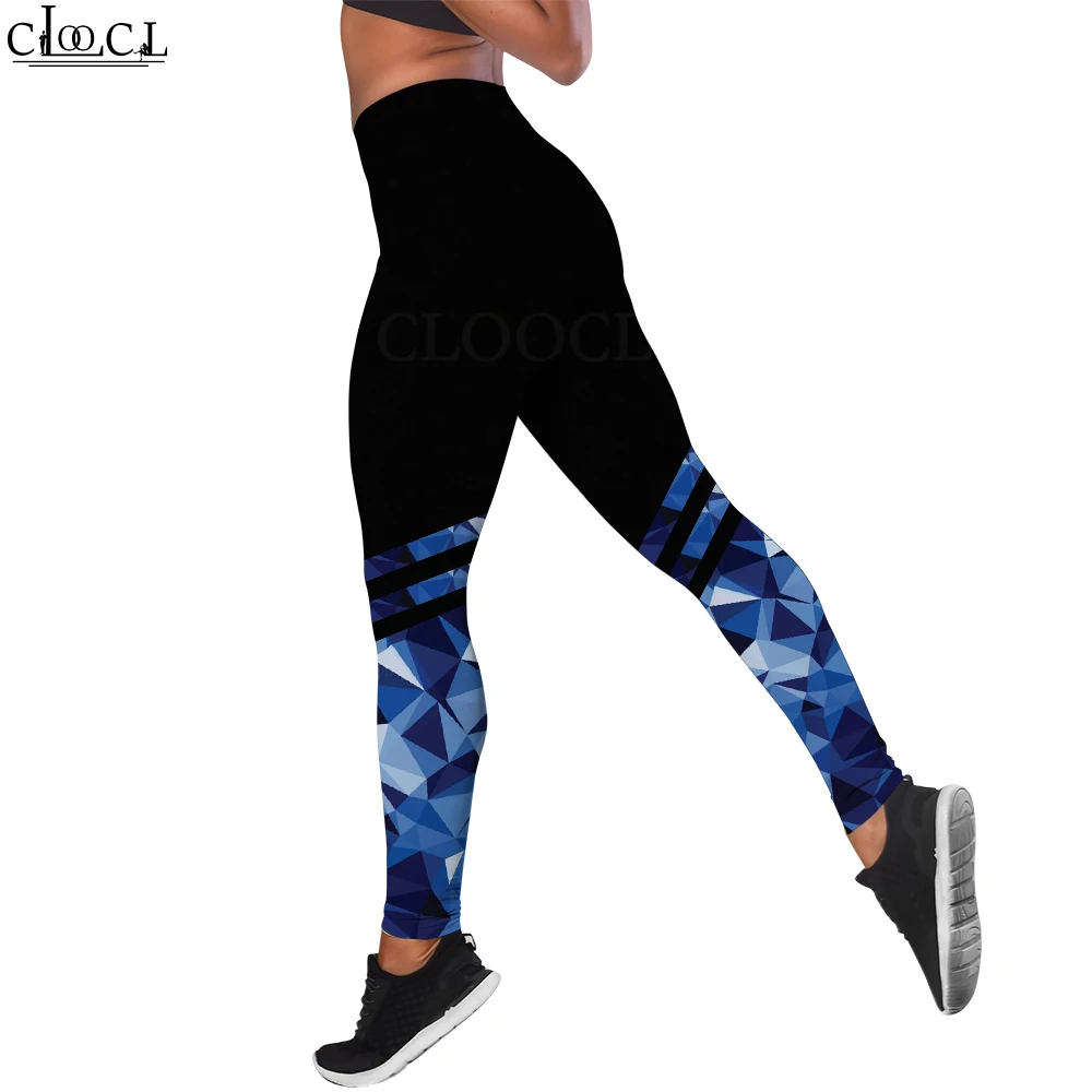 CLOOCL Women Quick Dry Sport Fitness Black Leggings Digital Printed Sports Pants Yoga Slim Tights Trousers for Women