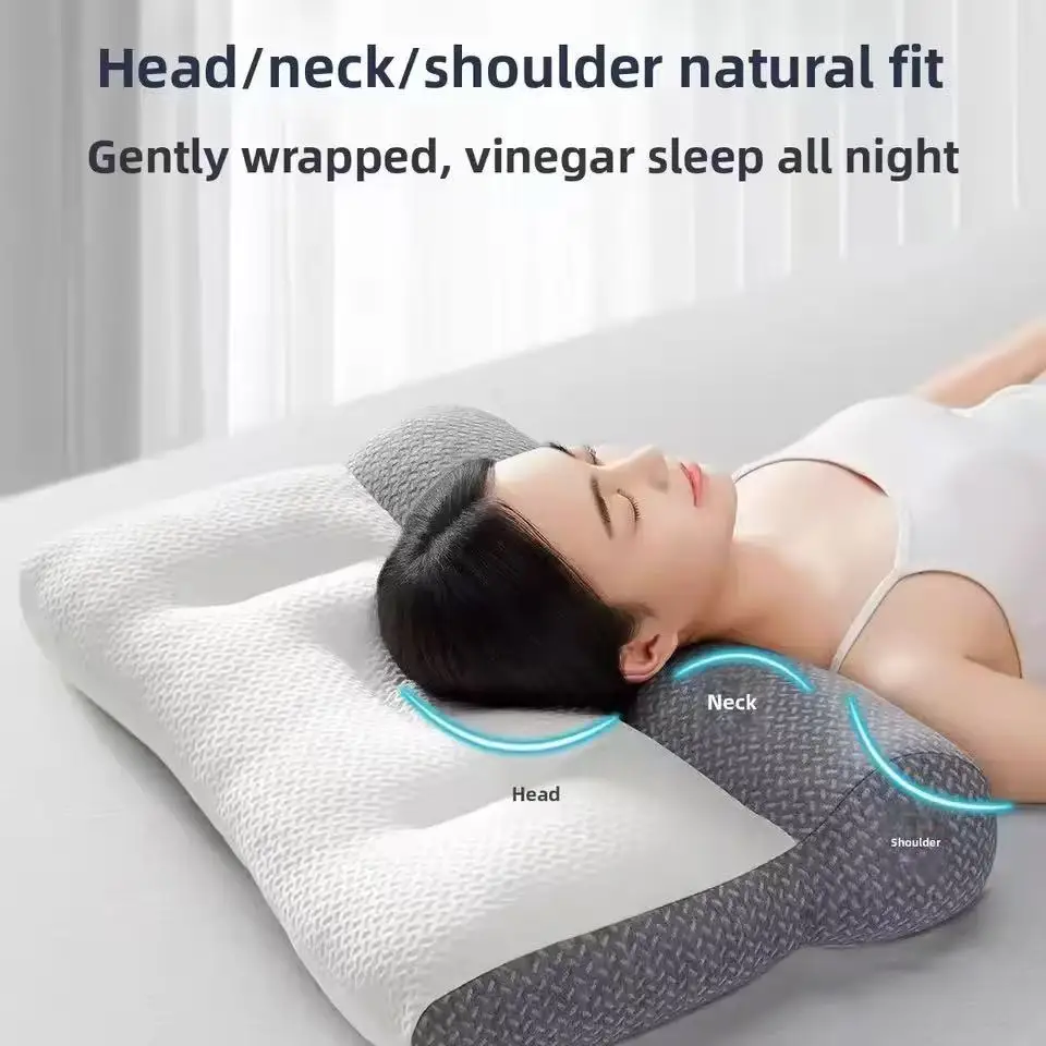 Household neck pillow, hotel soft pillow, deep sleep pillow, four-season bed pillow core, gray