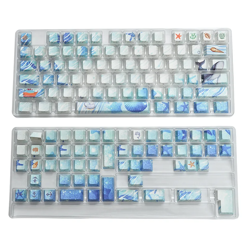 Nautical series original side-engraved transparent keycaps cool adaptation mechanical keycaps hot sublimation process keyboard k