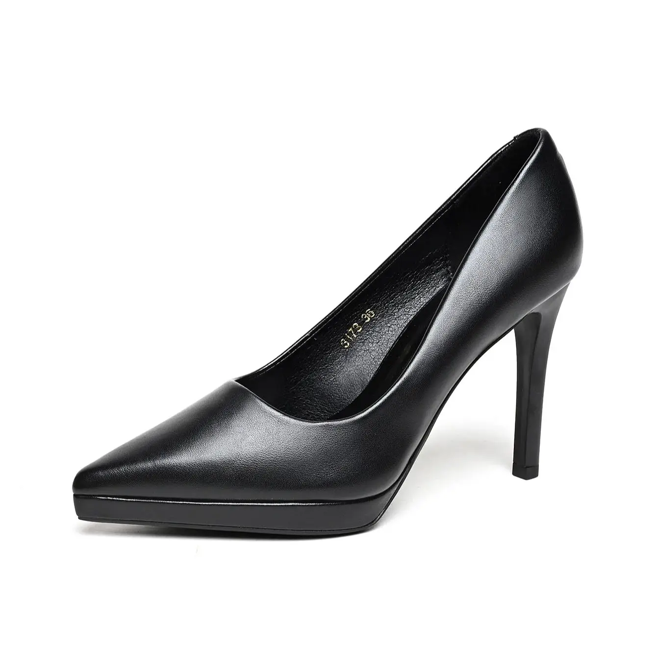 Simple pointed stiletto with shallow-mouthed etiquette professional single shoes