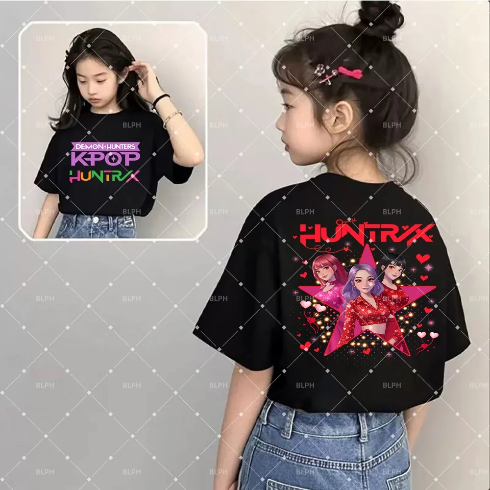 

Модная детская футболка с мультяшным принтом в стиле K-pop Devil Hunter (Мира, Руми, Зои, Хантонс) ко Дню святого Валентина
