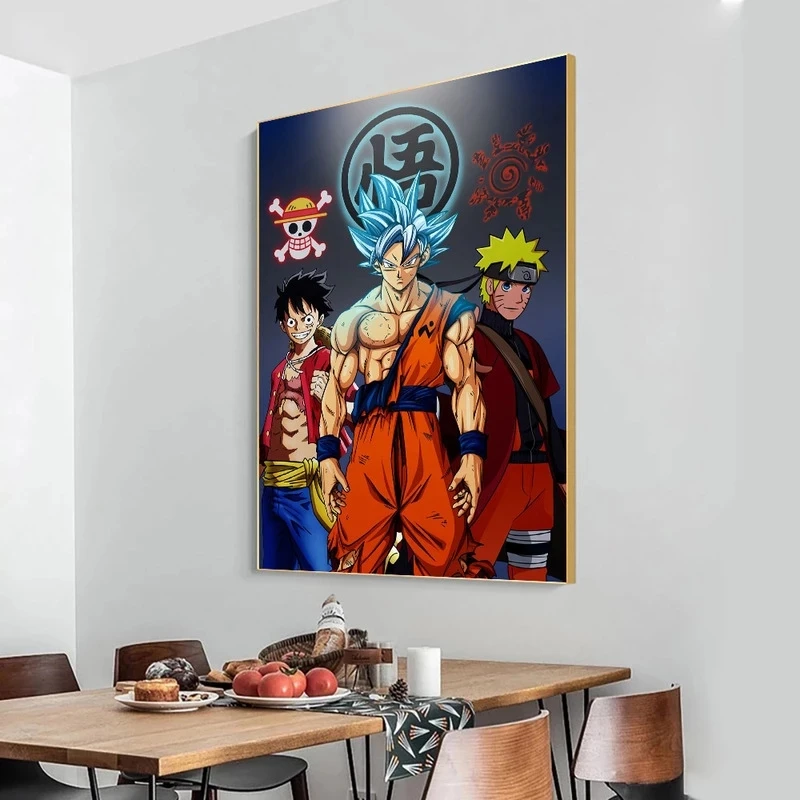 Anime Dragon Ball Canvas Poster Print Super Goku Luffy Uzumaki Naruto Mural Art Decoration Wall Prints Children Home Decor