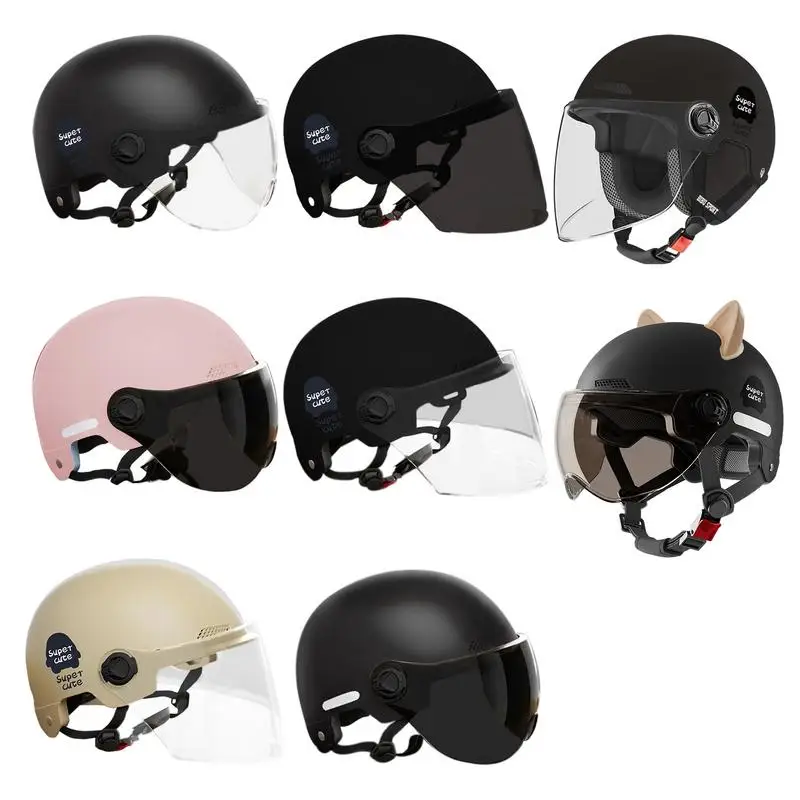 Hard Hat Safe Motorcycle Headgear Half Head Cap Electric Motorcycle Supplies Half Face Cycling Hats For Men Women Adult Riding