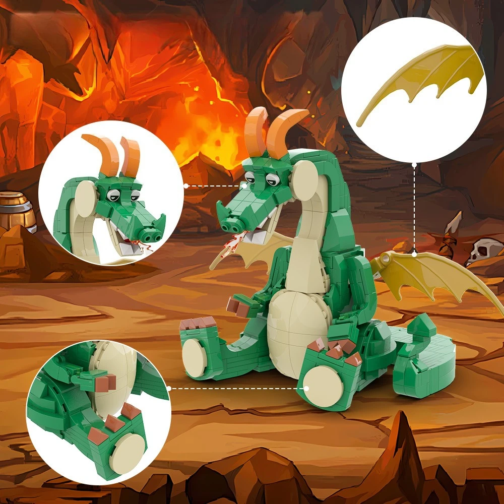 

497 шт. комплект для сборки мифического дракона-совместимая с MOC фантазийная модель для взрослых коллекционеров, легендарный подарок «сделай сам» с руководством