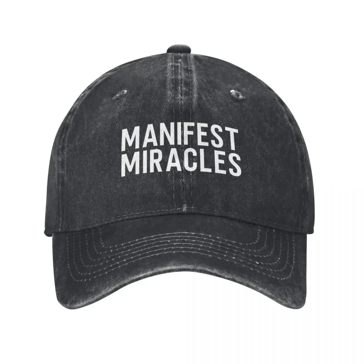 Manifest Miracles Simple Black and White Baseball Cap custom Hat cute Trucker Cap Boy Child Women's