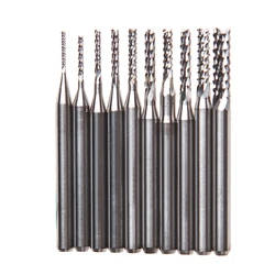 10Pcs 1/8'' 0.8-3.175mm Drill Bits Engraving Cutter Rotary PCB End Mill Set