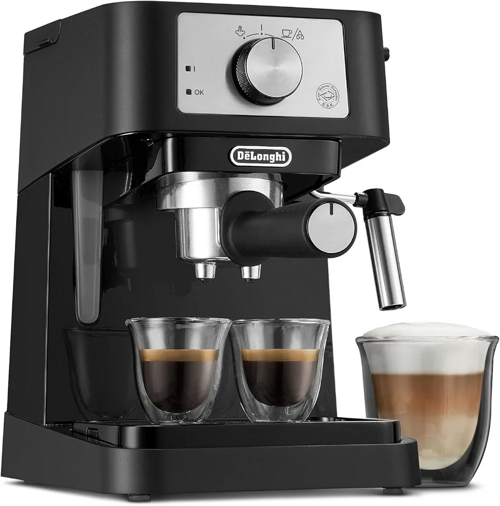 De'Longhi Stilosa Manual Espresso Machine, Latte & Cappuccino Maker, 15 Bar Pump Pressure + Milk Frother Steam Wand