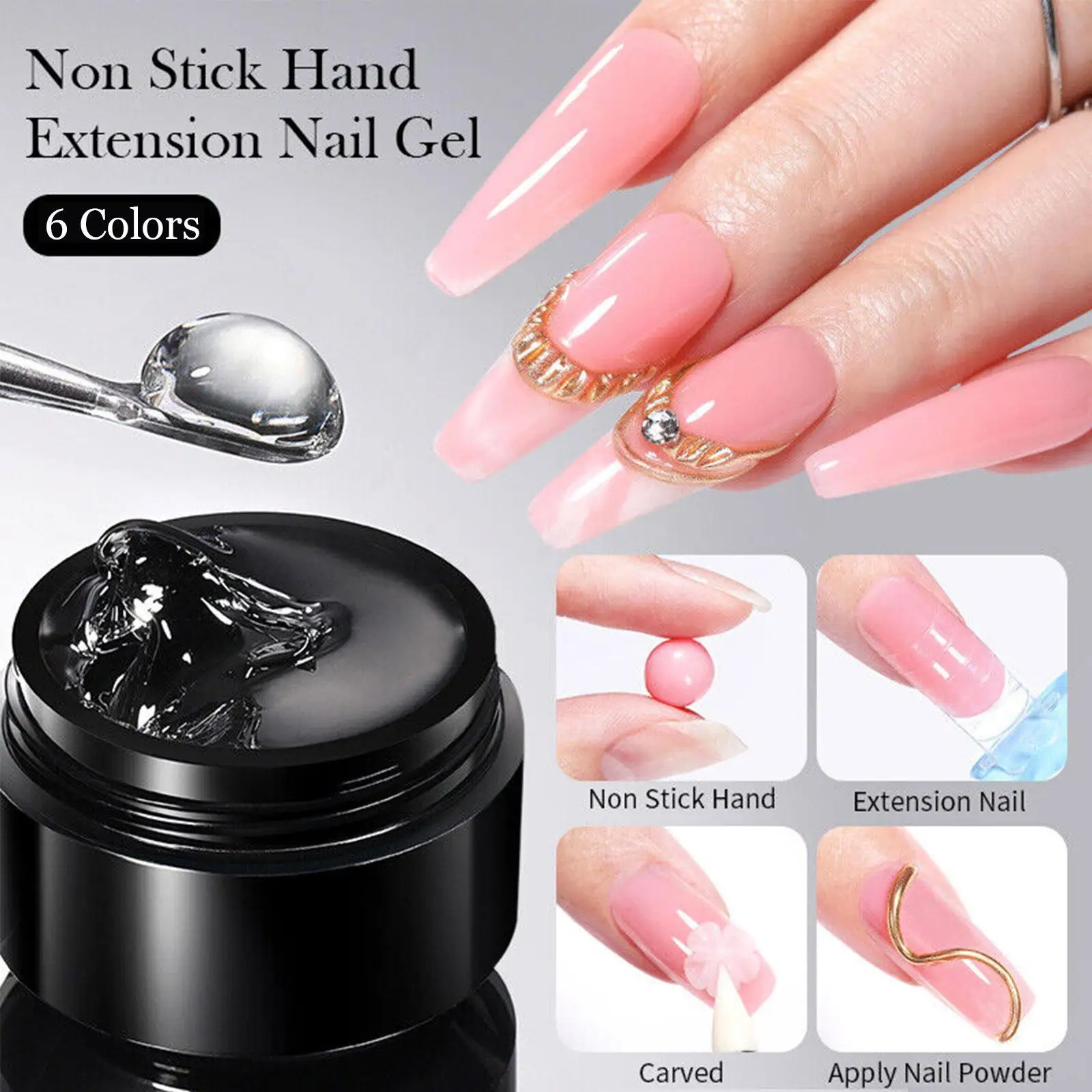 5ml Canned Nails Extension Gel Base Coat Gel Polish UV French Clear Manicure Soak Off Gel Varnish Primer For Nail Art Design