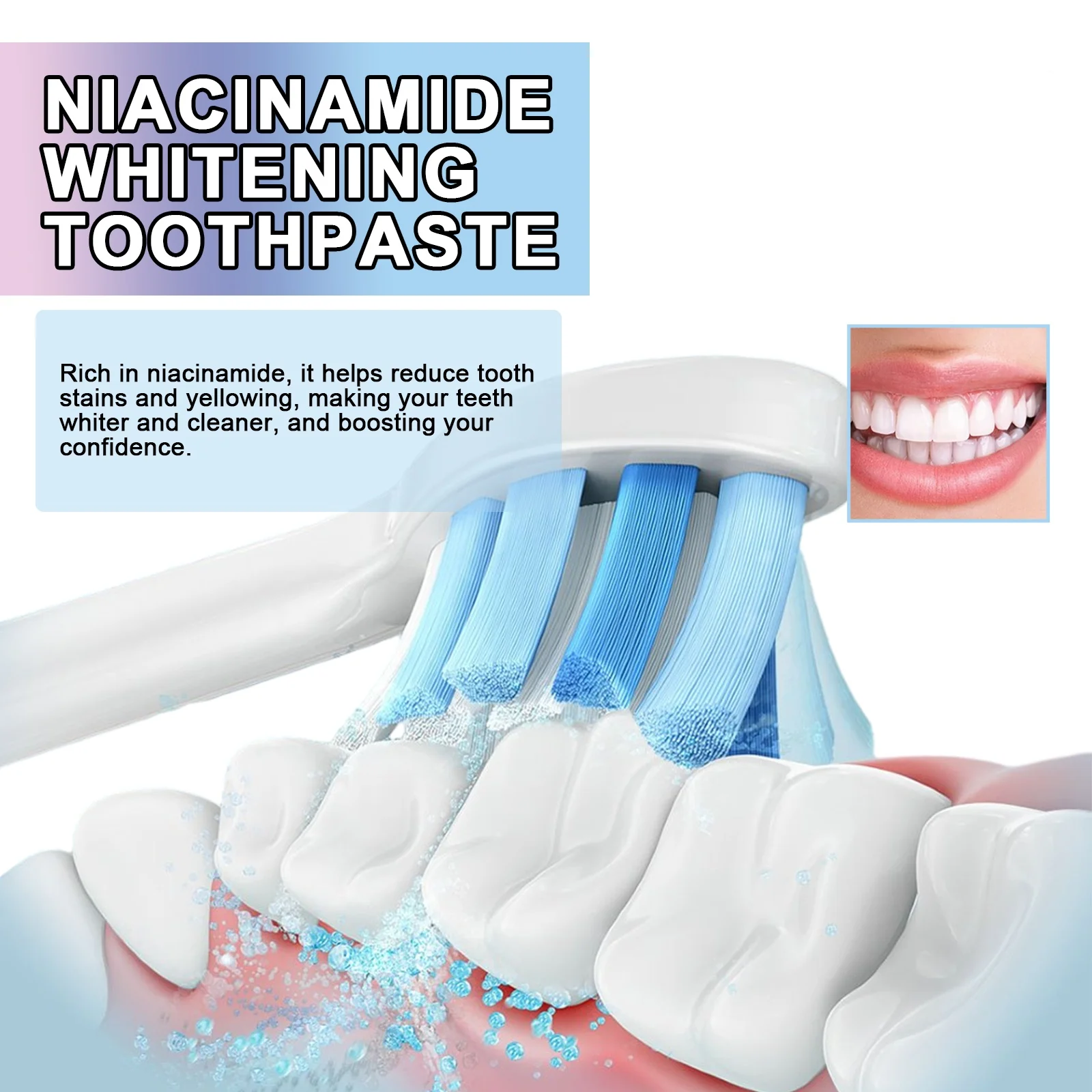 Niacinamide Whitening Toothpaste Stain Removal Sensitive Teeth Strengthening Dazzling White Fresh Breath Mint Flavor Oral Care