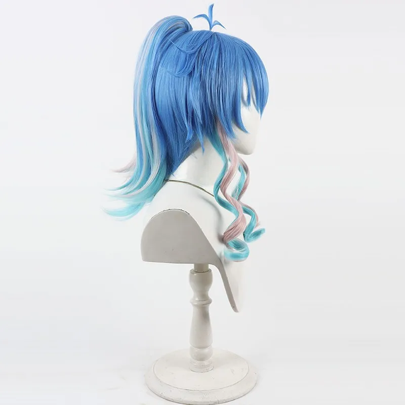 วิกผมคอสเพลย์อนิเมะ Dramatical Murder ตัวละครเซราากิ อาโอบะ สีฟ้า ทนความร้อน ทำจากเส้นใยสังเคราะห์ อุปกรณ์เสริมสำหรับแต่งกายอนิเมะ