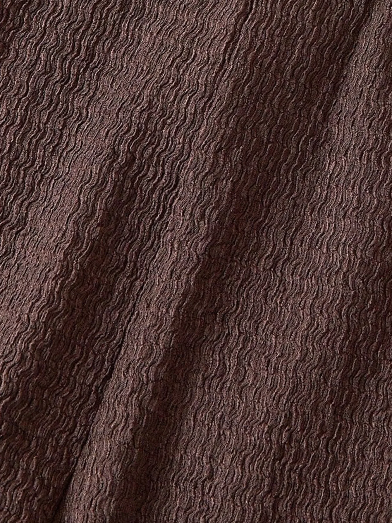 2-teiliges Set für Kinder und Mädchen, braunes Waffelstrick-Set mit gerafftem Crop-Top mit Kordelzug und Schlaghose, lässiges Alltagsoutfit – Detail 4