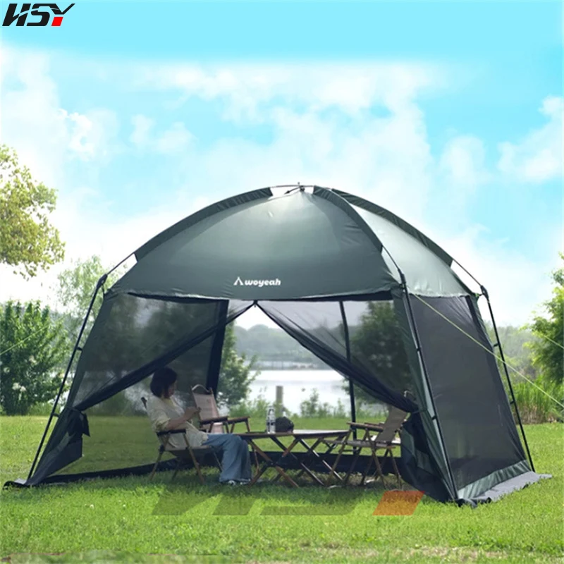 Anti-Mosquito Camping Pavilion, Large Gazebo, Sun Shelter, Canopy, Four-Corner Pergola, Anti-Mosquito, 330x330x240cm, 5-8 Person