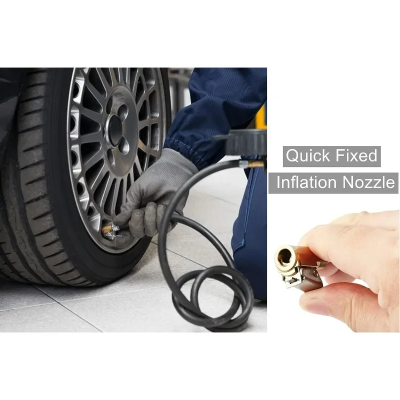 1pcs Tire Air Chuck With Clip Adapter Brass Locking Tire Inflator Nozzle Adapter Suitable For Vehicle Inflation Pump Connection