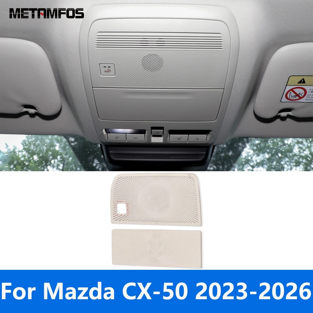 

Для Mazda CX-50 CX50 2023-2025 2026, передняя лампа для чтения из нержавеющей стали, аудиодинамик, крышка громкоговорителя, отделка, аксессуары для интерьера