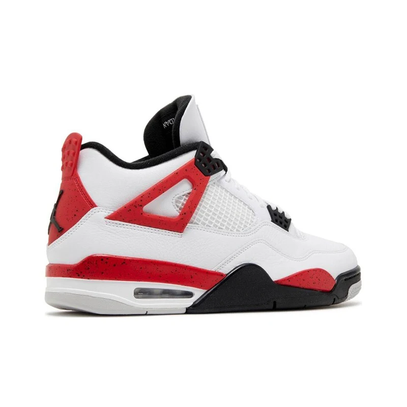 Air Jordan 4 Tênis de Basquete Retro, confortável, original, cinza neutro, cimento vermelho, masculino branco e preto e vermelho, DH6927-161