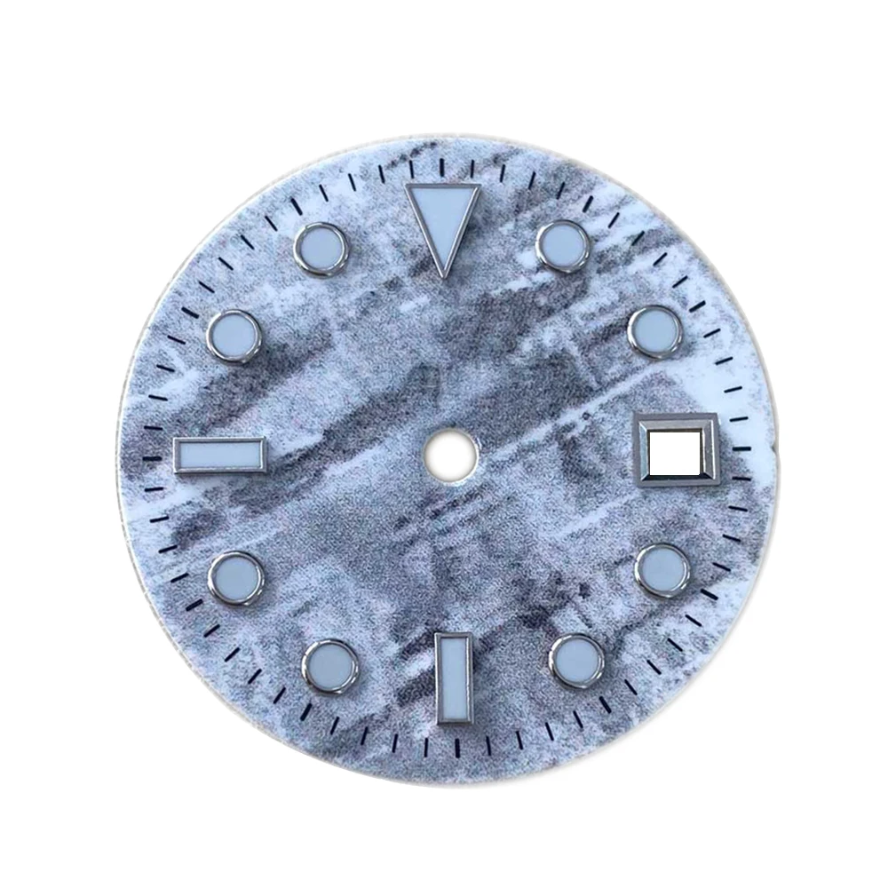 Esfera de reloj de 29mm para movimiento ETA 2836, 2824, 8215, 8200, 821A, 8205, Cara de reloj luminosa azul para Mingzhu 2813