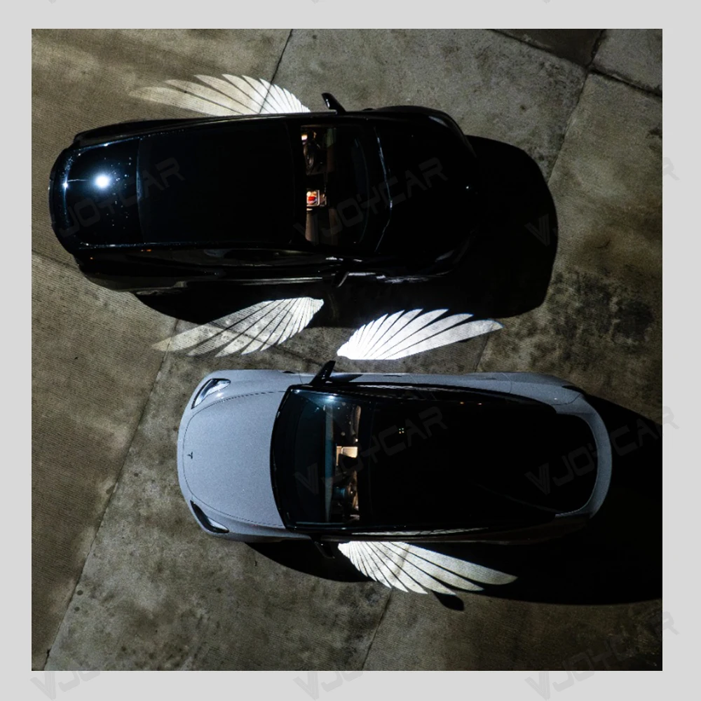 New Angel Wings Welcome Light for Tesla Model Y 3 Romantic Atmosphere Dynamic Projection Floor Lamp
