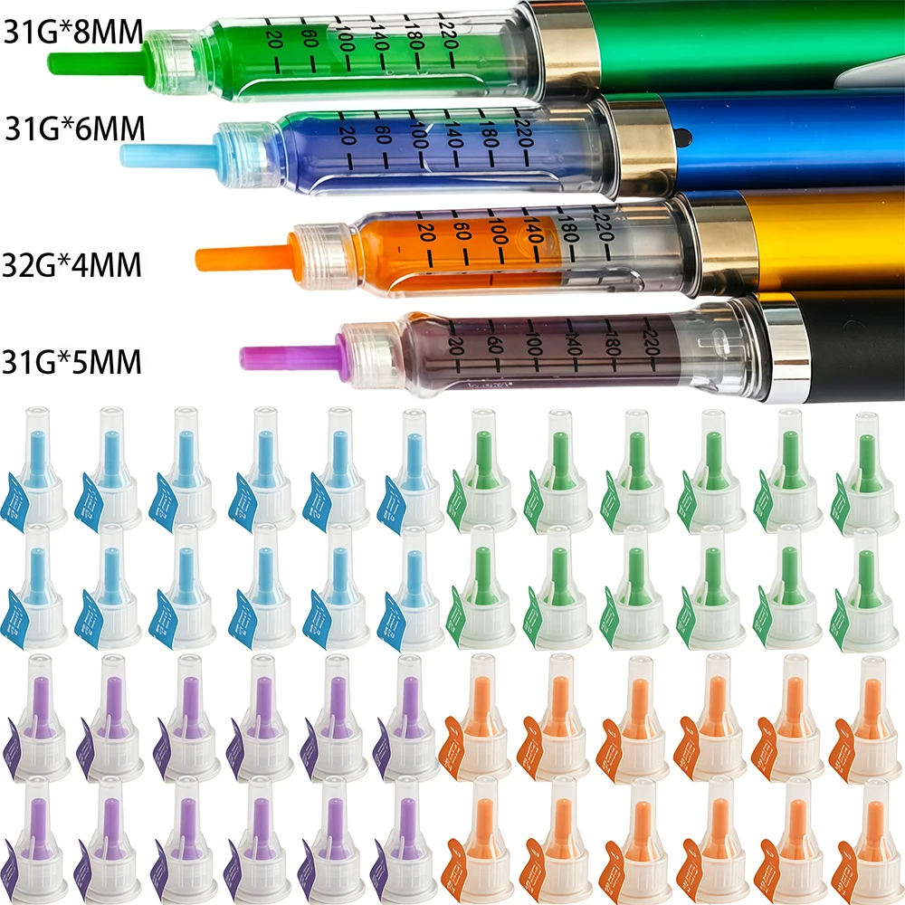 A Versatile, Thin-Walled and Ergonomically Designed Pen Needle: 31G, 32G, 4mm, 5mm, 6mm, 8mm – universal Type 10/50/100PCS