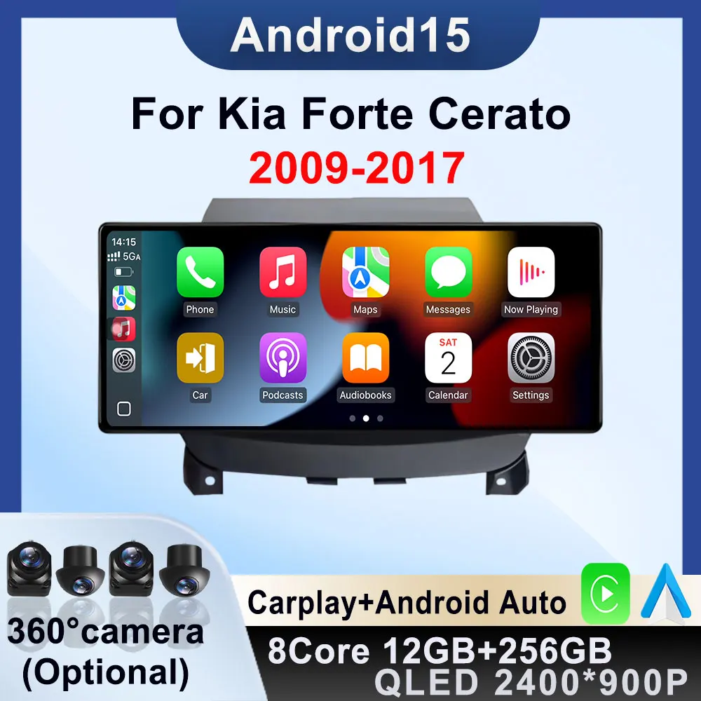 

12.3 inch Android 15 Multimedia Radio Wireless Carplay For Kia Forte Cerato 2009 - 2017 QLED Screen GPS Navi Car Player Stereo