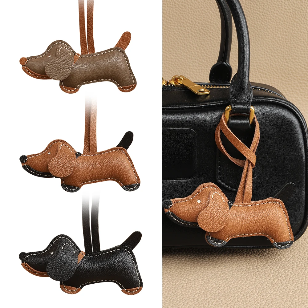 

Сумка из коровьей кожи, очаровательная сумка в форме собаки, кошелек с подвеской, аксессуары, орнамент в виде животного, подарок «сделай сам» для MiuMiu, сумка-тоут